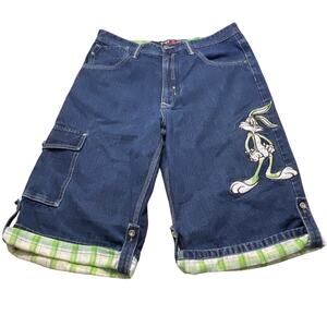 RARE LOT29 Vintage Men's Denim & Plaid Looney Tunes Bugs Bunny Shorts Size 38